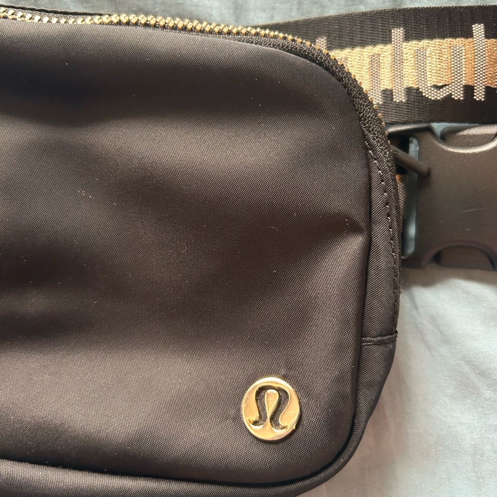lululemon athletica Black and Gold Belt Bag